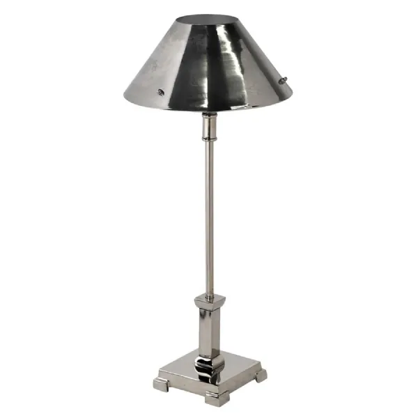 Nickel Steel Table Lamp with Shade