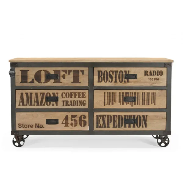6 Drawer Sideboard on Wheels