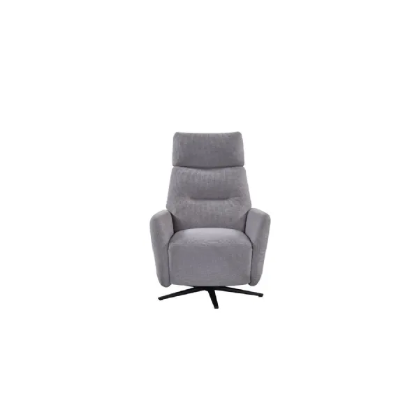 Pewter Fabric Recliner Chair with Swivel Base
