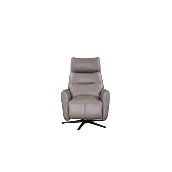 Dark Taupe Leather Lift and Swivel Recliner Chair