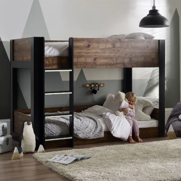 Solomon Bunk Bed Rustic And Black