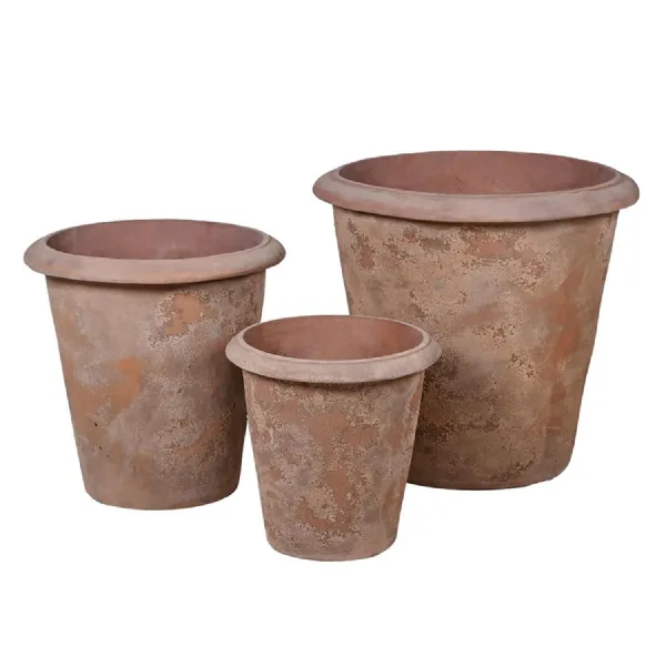 Set of 3 Rustic Terracotta Pots