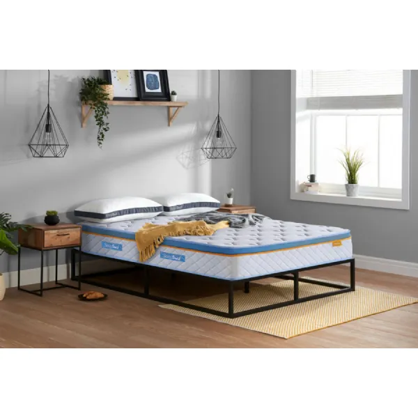 White Fabric Super King Size 2000 Pocket Spring Mattress