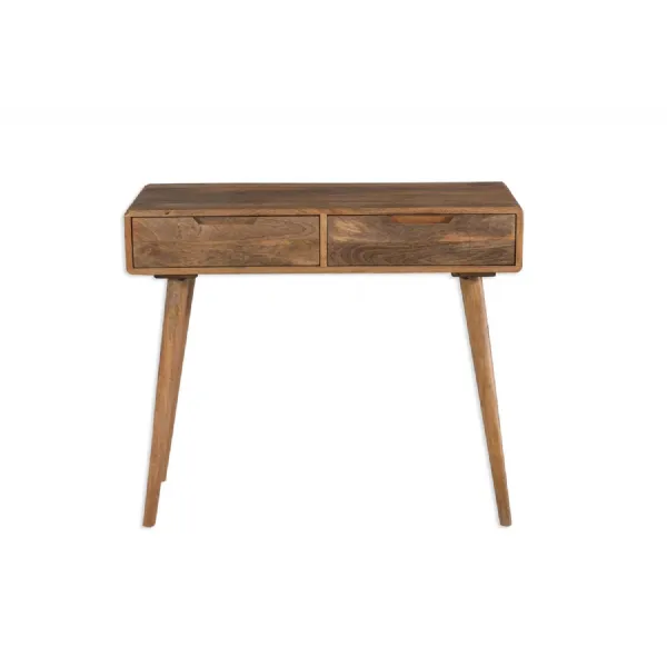 Modern Natural Mango 2 Drawer Console Table