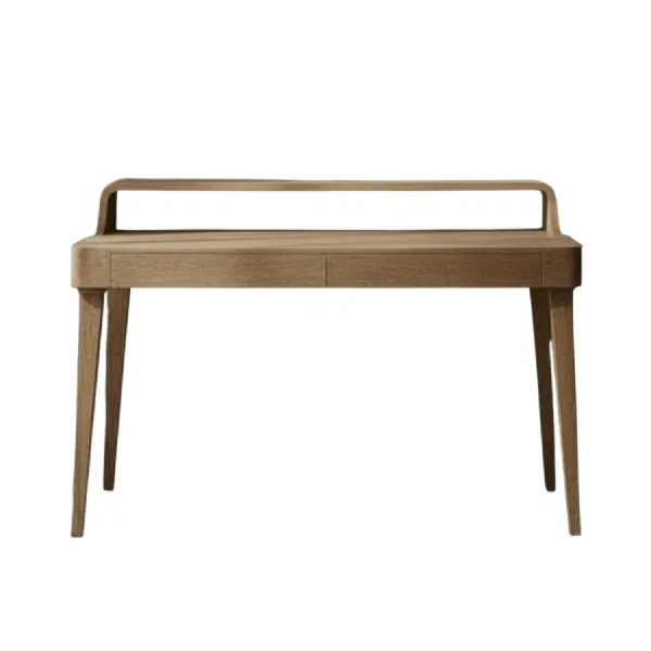 Modern Oak Rectangular Study Desk with Two Storage Drawers