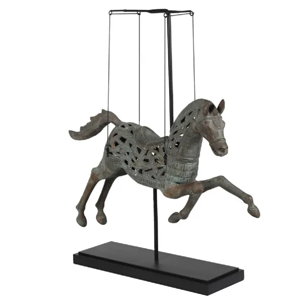 Verdigris Hanging Horse On Base Ornament