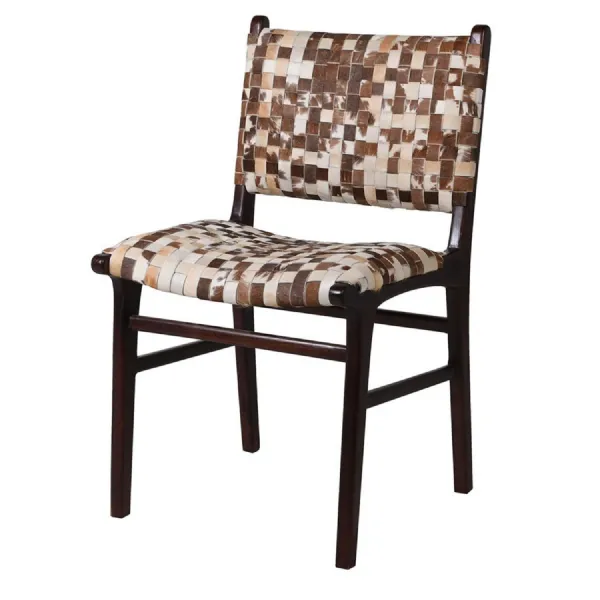 Mixed Brown Leather Dining Chair