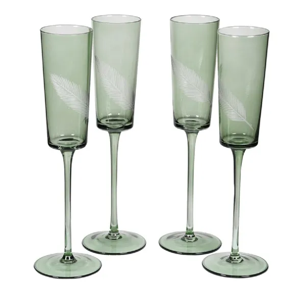 Set of 4 Champagne Palm Glasses