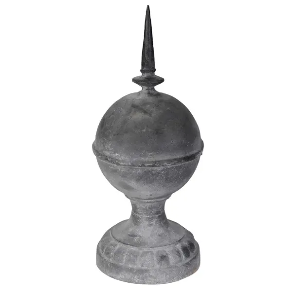 Large Round Flint Gray Finial
