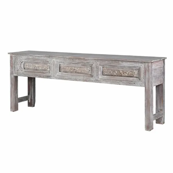 Wooden 3 Drawer Console Table