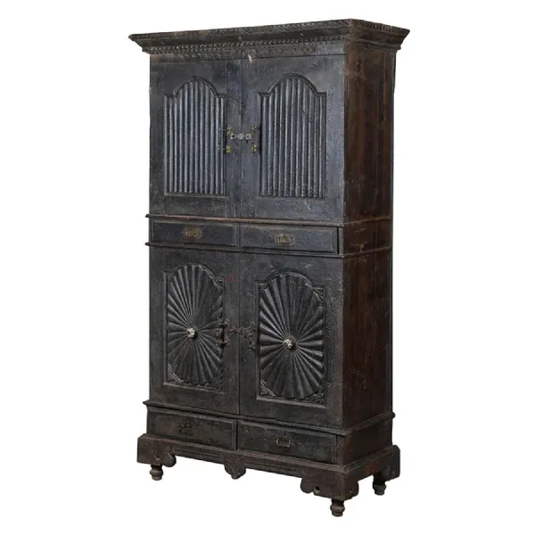 Black Wash Wooden Almirah