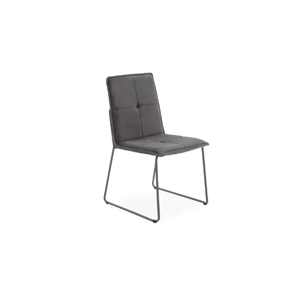 Grey Velvet Dining Chair Black Metal Frame