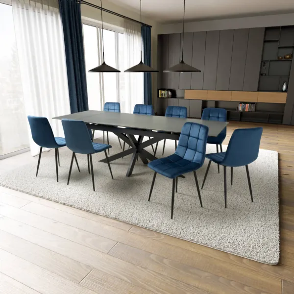 Grey Sintered Stone Top Extending Dining Table 160 to 240cm