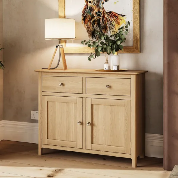Taberno Oak 2 Door 2 Drawer Sideboard Natural Oak
