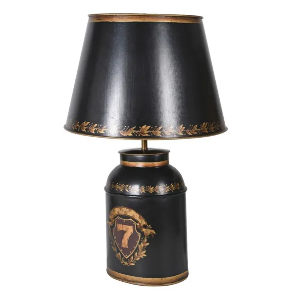 Black Tea Caddy Table Lamp with Shade
