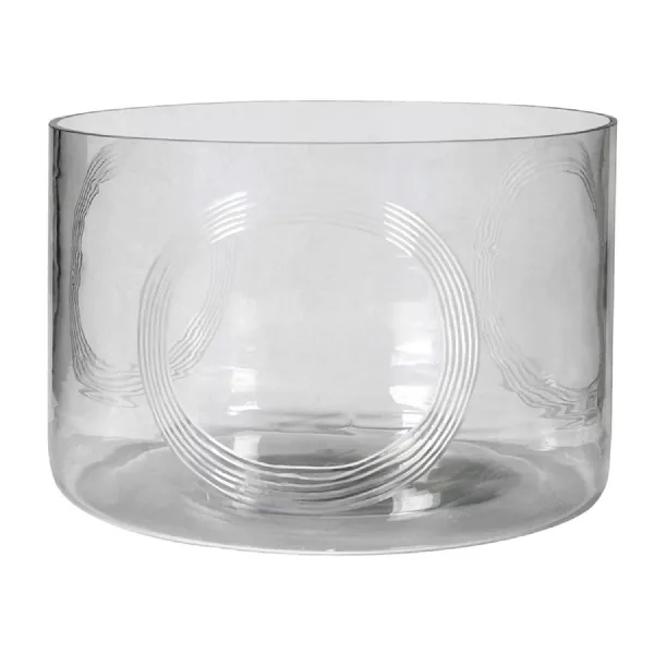 Etched Circle Glass Hurricane