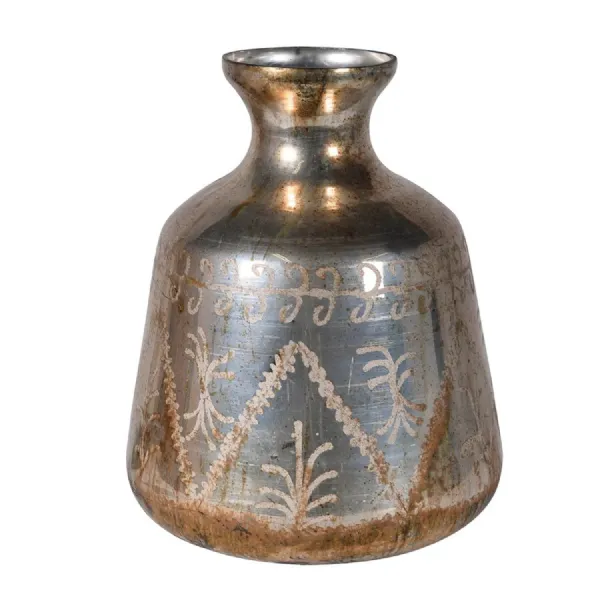 Antique Copper Etched Vase