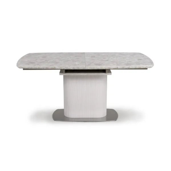 White Marble Effect Wooden 180cm Extending Dining Table