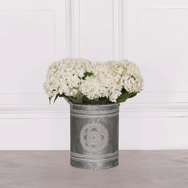 Metal Embossed Planter With Handles