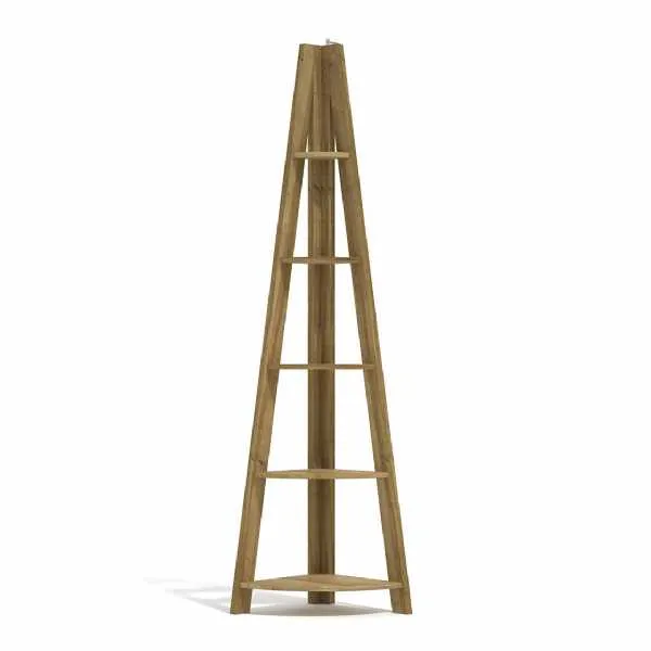 Tiva Corner Ladder Shelving Oak