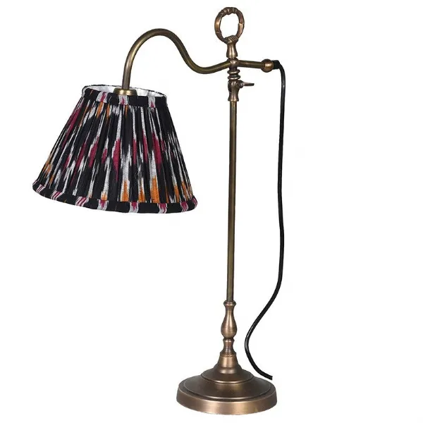 A. Brass Lamp With Ikat Shade