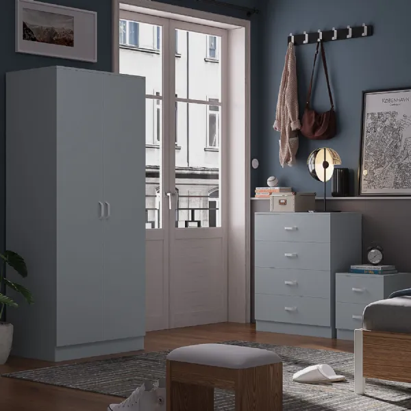 Tunis 2 Door Wardrobe Matt Grey