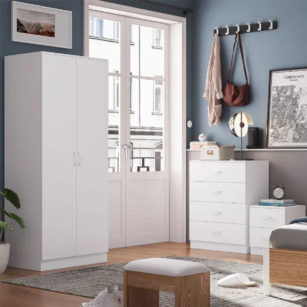 Tunis 2 Door Wardrobe Matt White