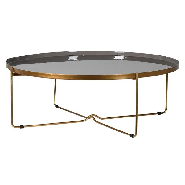 Taupe And Gold Enamel Table