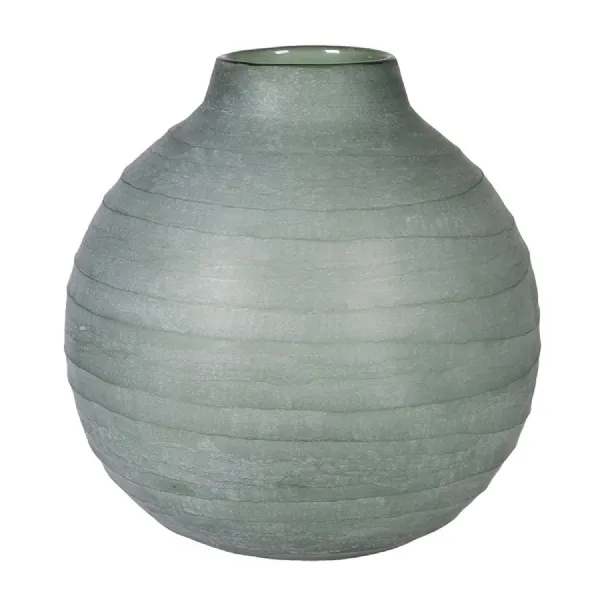 Green Round Glass Vase