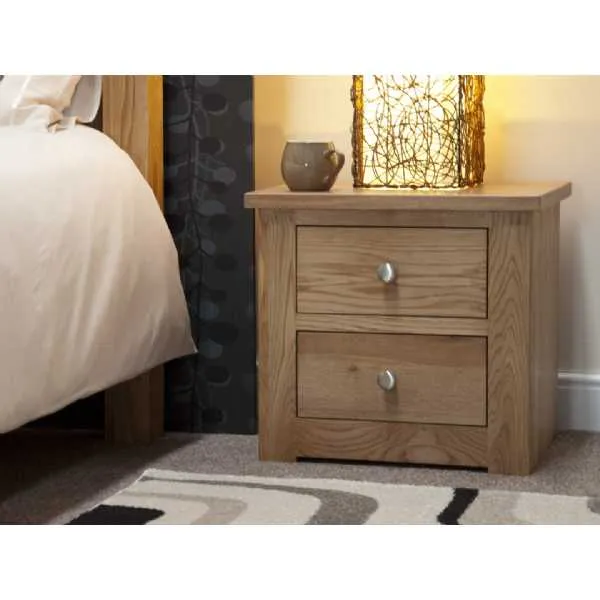 Torino 2 Drawer Narrow Bedside Cabinet