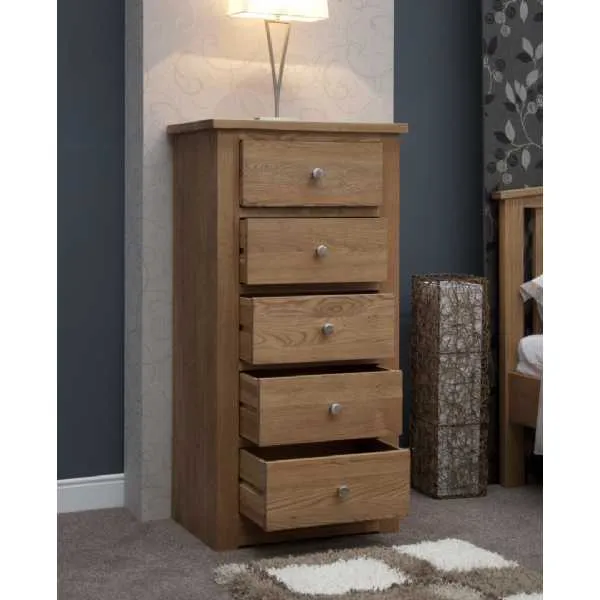 Torino 5 Drawer Narrow Chest