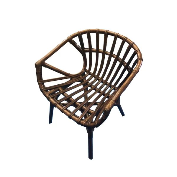 Modern Style Brown Bamboo Curved Back Dining Chair