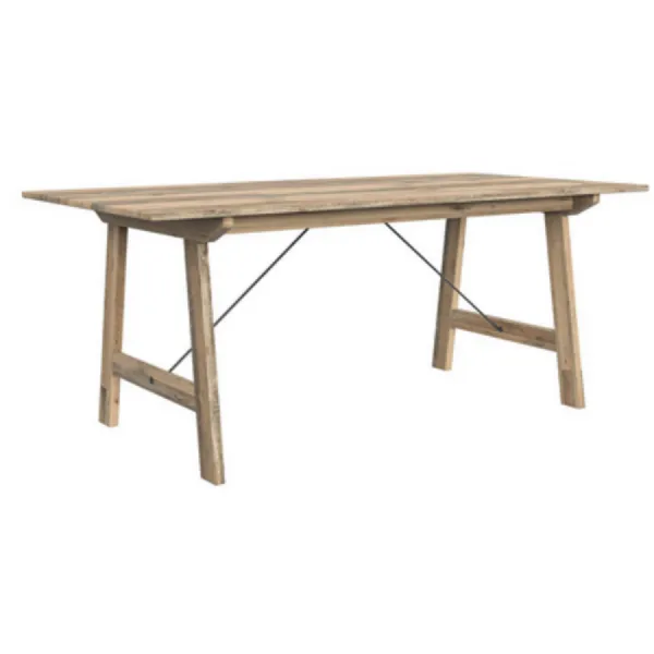 Solid Pine Rectangular 200cm Trestle Style Dining Table