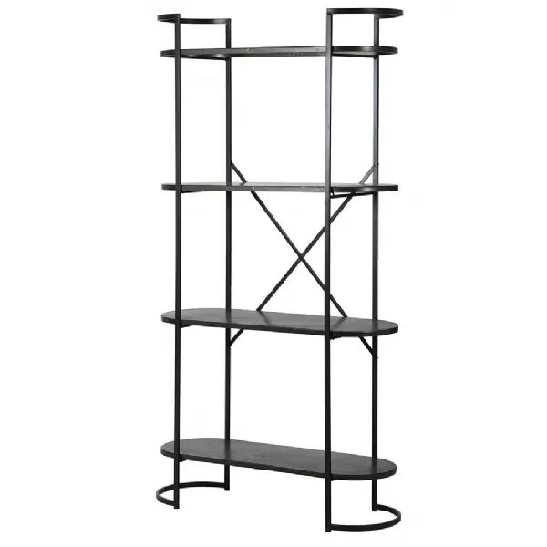Tall Black Iron Industrial Shelf Unit