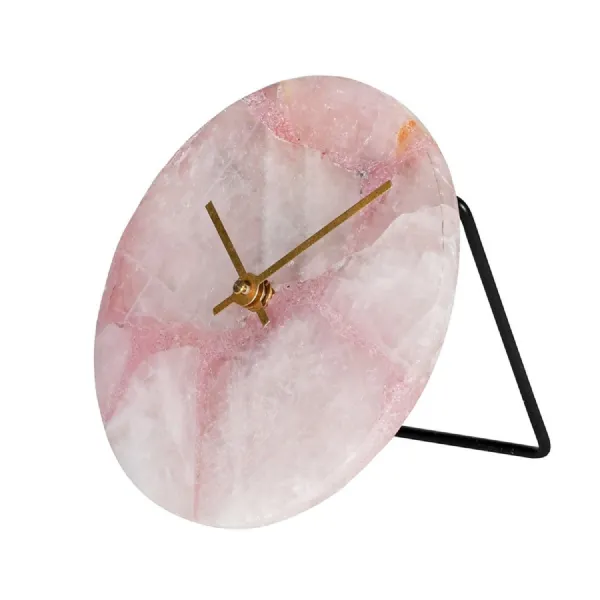 Rose Quartz Round Table Clock
