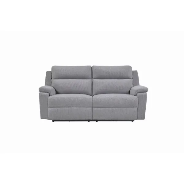 Stone Grey Fabric 3 Seater Power Recliner Sofa