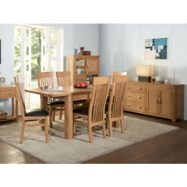 Travis Solid Oak 6ft Extending Table and 6 Travis Chairs