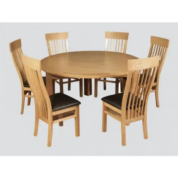 Travis Solid Oak 150cm Round Dining Table