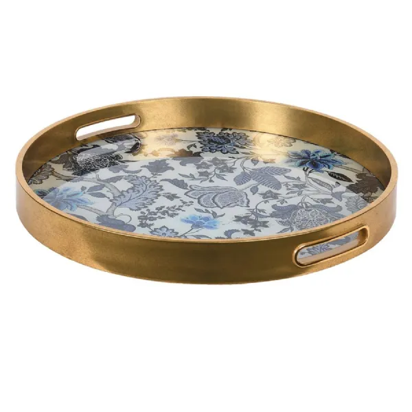 Blue Floral Tray