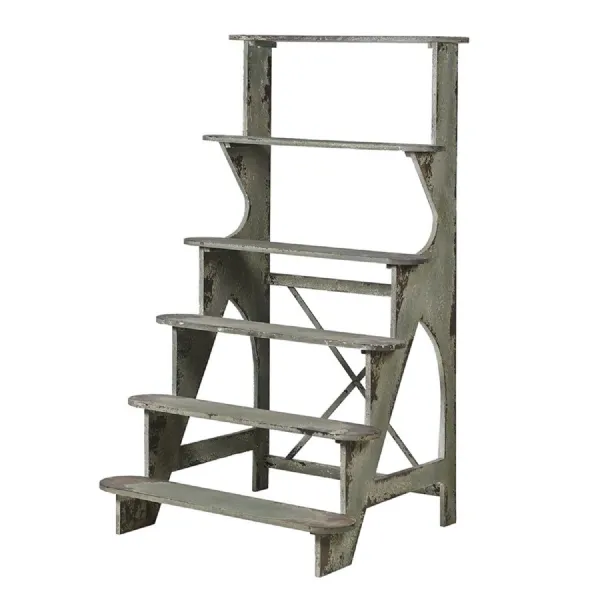 Rustic Sage Ladder Shelf