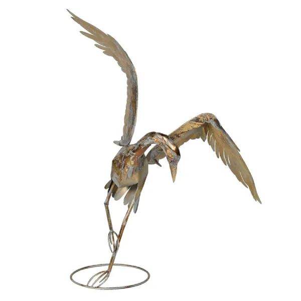 Golden Crane Sculpture