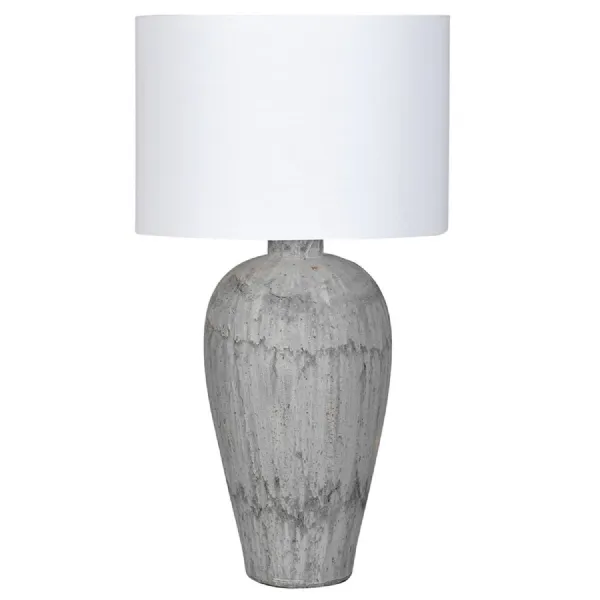 Hand Finished Mottled Table Lamp with Linen Shade