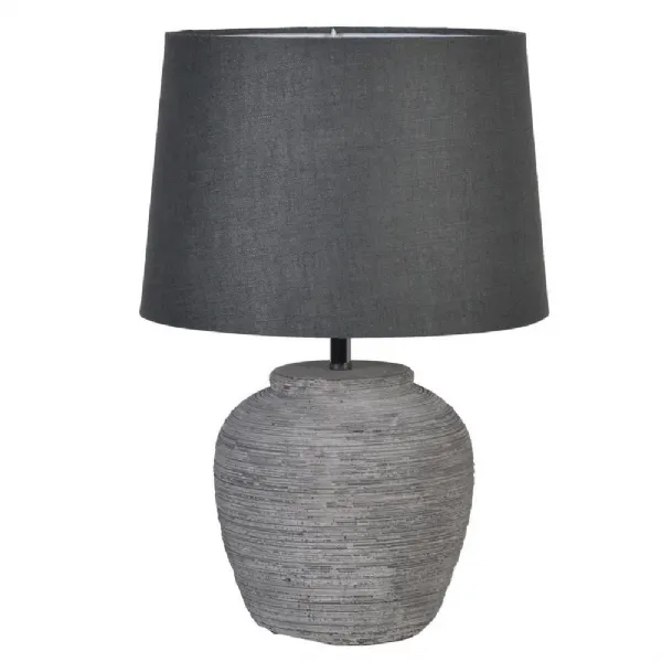 Distressed Stone Effect Lamp With Shade