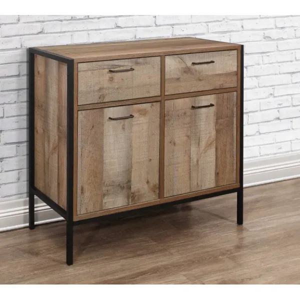 Industrial Wood Effect 2 Door 2 Drawer Sideboard