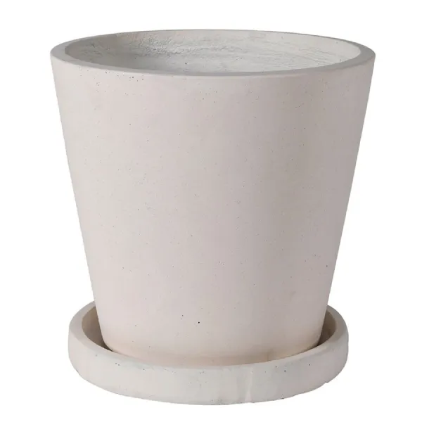 Cream Plant Pot and Saucer