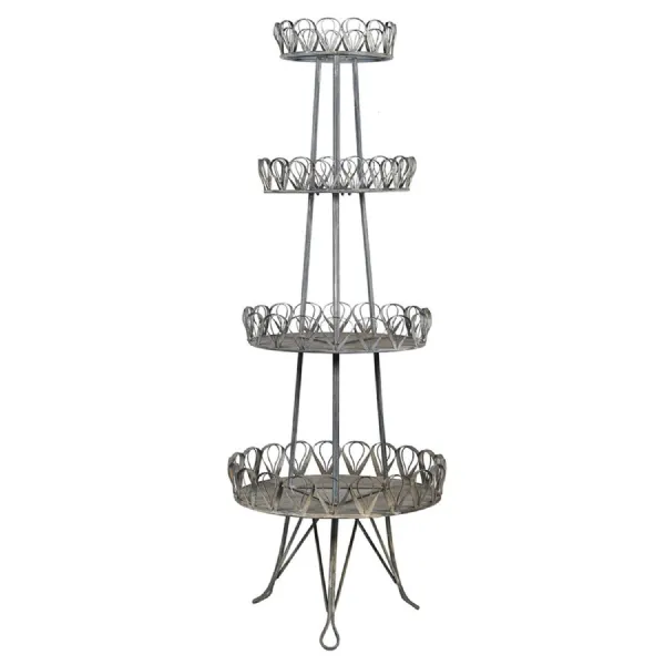Ribbon Edge Metal 4 Tier Stand