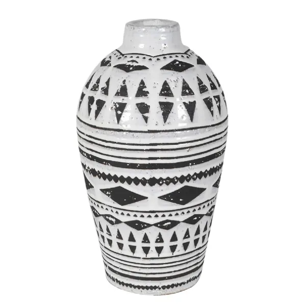 Black and White Aztec Vase