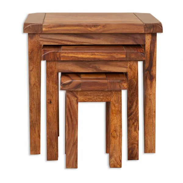 Traditional Solid Sheesham Wood Nest of Tables