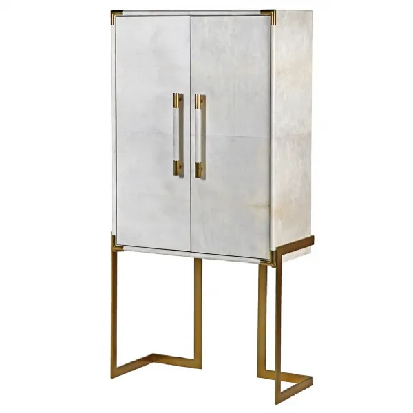 Wht Vellum Drinks Cabinet