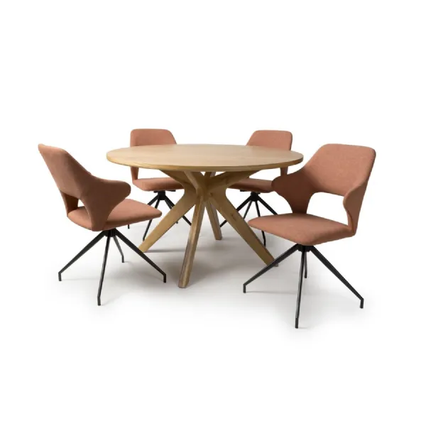 Red Brick Fabric Upholstered Curved Dining Chair Black Legs